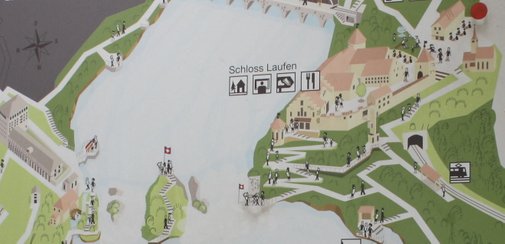 Lagekarte Rheinfall von Schaffhausen